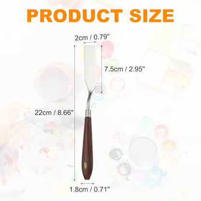 HARFINGTON 5pcs Palette Knife Painting Tool 2.95" x 0.79" Stainless Steel Art Spatula Pallet Knives Scrapers Tools with Plastic Handle for Acrylic Oil Canvas Mixing Spreading, Red/Silver - size: 2.95" x 0.79"