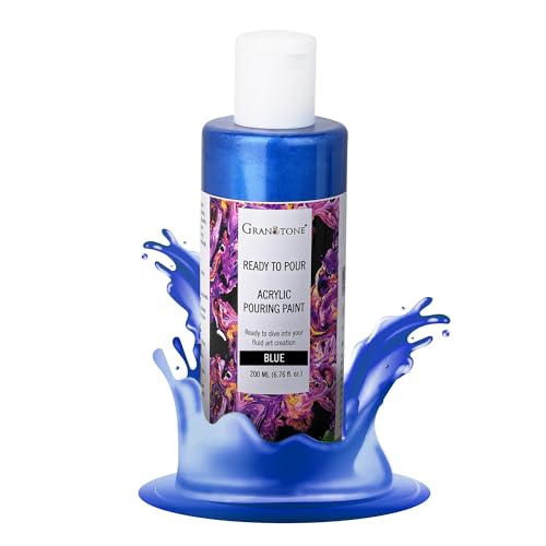GRANOTONE Metallic Pouring Paint Blue 6.76 fl oz 200 ml