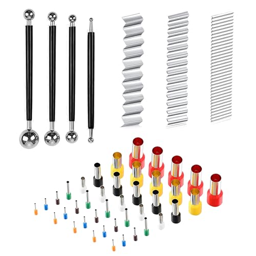 Yayatty Polymer Clay Tools, Acrylic Clay Roller, Acrylic Sheet, Rotary Cutting Mat, Round Polymer Clay Cutters with Clay Slicer Blade for Pottery and Sculpture (47 PCS) - color: 47 PCS