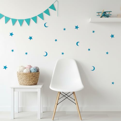 8Pcs Moon and Star Stencil, Small Reusable Plastic Art Craft Templates for Painting, Moon Star Heart and Circle Stencils for Fabric Walls, Arts, Wood, Paper, Home Decoration DIY Craft Projects