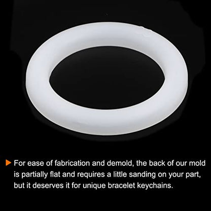 HARFINGTON Bracelet Mold Bangle Ring Mold Silicone Round Epoxy 69mm Wristlet Keychains Mold for DIY Resin Bangle Bracelet Car Key Chain Jewelry Making - size: 64mmx90mm