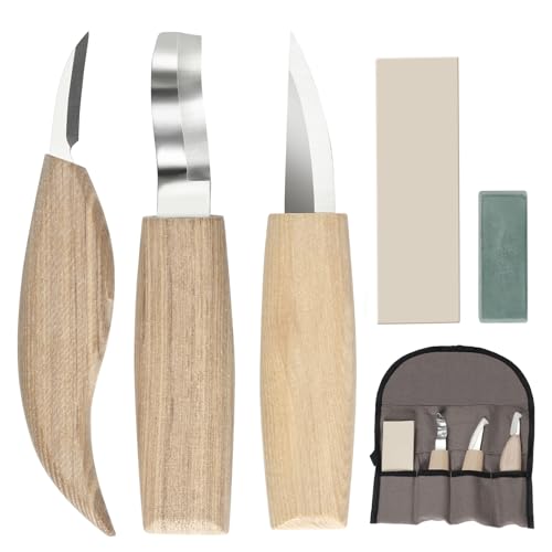 Wood Carving Tools Set - Wood Carving Knife Kit with Carving Hook Knife, Wood Whittling Knife, Detail Carving Knife, Whittling Kit for Kids Adults Woodworking DIY