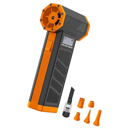 Art Air Blower Tool with Five Different Shaped Nozzles for Accurate Sprayed Control in Acrylic Pouring and Watercolor Ar - color: Orange