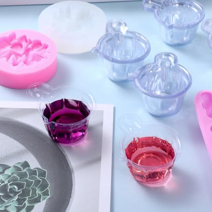 40ml Disposable Plastic Resin Mixing Cups, 150 Pieces 40ml Small Paint Cup Clear Disposable Plastic Measuring Cups for Mixing Paint, Stain, Epoxy, DIY Resin Crafts