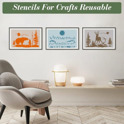 Animal Stencils for Crafts Reusable 12Pcs Stencils(8.2X5.8 Inch) - color: Animal 2