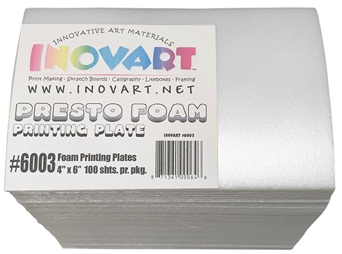 Presto Foam Printing Plates Econo Pack, 4"x6", 100 Sheets - size: 4"x6", style: 100 Foam Sheets Per Package, 4"x6"