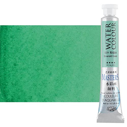 Marie's Masters Quality Watercolor Paint - Greens, 9 mL (Set of 6) - Concentrated Color, Pure Pigments, High Lightfastness Ratings - color: Greens