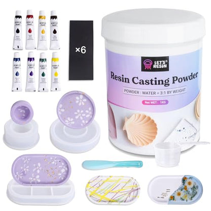 LET'S RESIN Resin Casting Powders Starter Kit,1000g Fast Cured Resin Powder - size: 1000g