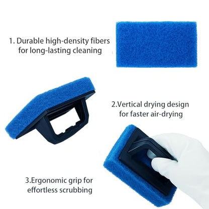 4 Pcs Screen Printing Scrub Pad with Handle – Screen Print Ink Scraper Remover for Reclaiming Mesh, Screen Printing Ink Cleaner & Accessories for Screens, Squeegees and Frames
