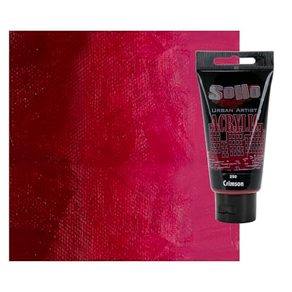 Soho Urban Artist Heavy Body Acrylic Paint - 75 ml Tube - Crimson - Thick, Rich Color, Excellent Coverage, Professional Quality - Artists Acrylic Paint - color: Crimson, size: 2.54 Fl Oz (Pack of 1)