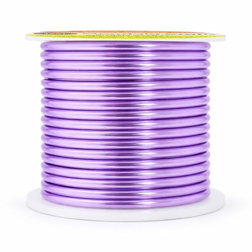 Mandala Crafts 8 Gauge Lavender Anodized Aluminum Craft Wire, 32 FT | Colored, Flexible, Bendable, for Bonsai, Armature, Sculpting, Wire Wrapping, Jewelry Making, Weather & Tarnish Resistant - color: Lavender, size: 8 Gauge