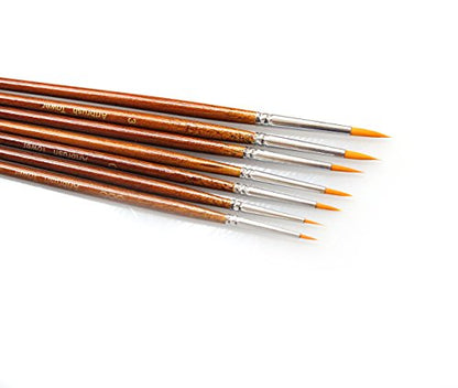 Fine Detail Paint Brush Set - 7 Pieces Miniature Brushes for Watercolor, Oil, Acrylic Painting, Airplane Kits