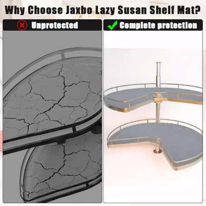 2 PCS 26" Lazy Susan Shelf Liner, Jaxbo Silicone Lazy Susan Liner for Dual Tier Pie Cut Organizer,Non-Slip Thermal Protection Mat - color: Gray