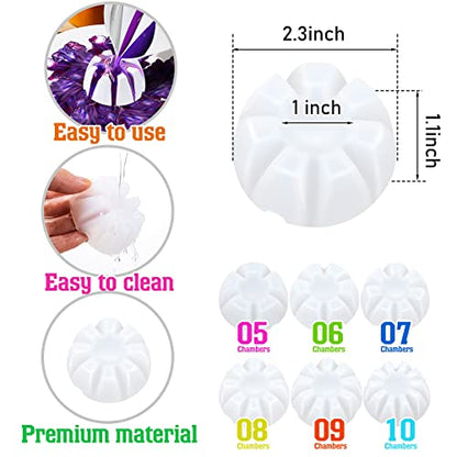 6 Pieces Flower Pour Cup for Paint Pouring 6/7/8/9/10 Slot Acrylic Paint Tools Supplies Flower Strainer for DIY and Creating Patterns Art Supplies(White) - color: White