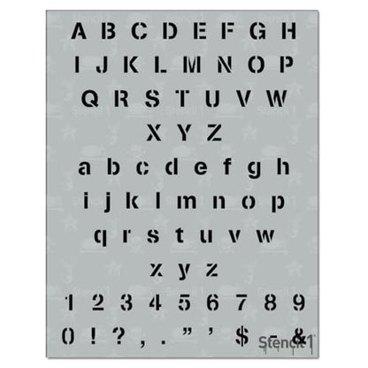 Bold Font Letter Stencils 1/2" - Letters & Numbers - Uppercase & Lowercase Alphabet - Painting, Drawing, Wood, Vinyl & Crafts 8.5” x 11”