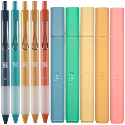 BLIEVE - Aesthetic Highlighters and Gel Pens With Soft Ink and Chisel Tip, Bible Highlighters and Pens No Bleed, Dry Fast Easy to Hold, for Bible Journaling Planner School Supplies (VINTAGE) - color: VINTAGE