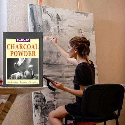 Premium Charcoal Powder for Drawing and Art, Drawing Charcoal for Sketching, Shading, Blending with Beginners & Pro Artists (16 Ounces) - size: 16 Ounces