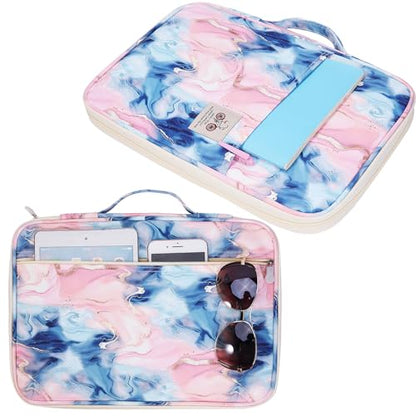 JAKAGO A4 Travel Portfolio Multifunctional Document Organizer Zippered Case for Office Supplies (LSpink) - color: Lspink