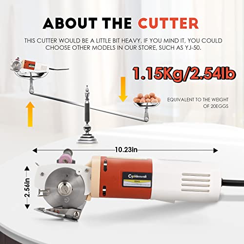 Electric Rotary Fabric Carpet Cutter Heavy Duty Multi-layer Fabric Scissors