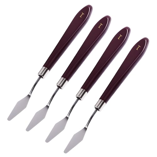 4 Pcs Palette Knife, #1 Pointed Head Spatula, Baking Paint Handle