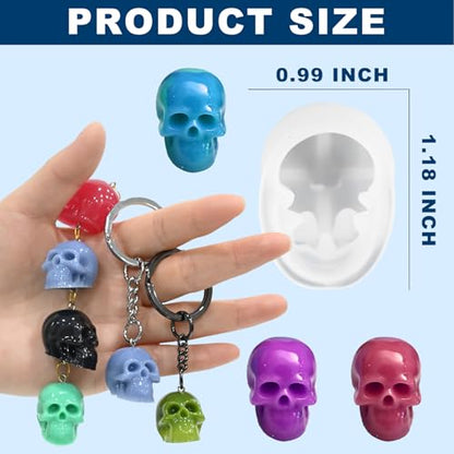 Skull Crafting Molds, Set of 10 Halloween Skull Resin Molds - color: 10PCS Mini 3d Skull