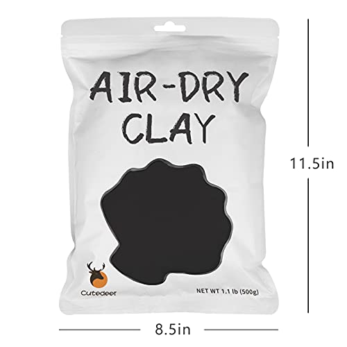 Cutedeer Black Air Dry Clay, 1.1lb Foam Modeling Clay, Soft Squishy Molding for Kids Adults, Arts & Crafts Project Slime Supplies(1.1lb - 1 Pack, Black) - color: Black, size: 1.1lb - 1 PACK