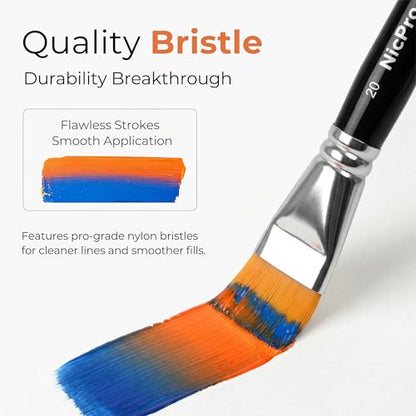 Nicpro Face Paint Brush Set, 7PCS Professional Face & Body Painting Brushes - color: Black