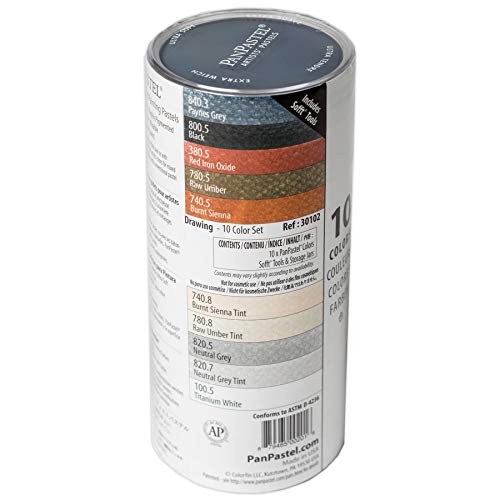 PanPastel Artist Pastels by GOLDEN, Drawing Set, 10 Color, Professional Artist Pastels, Unique Pan Format (cake-like) - color: Multicolor, style: Multicolor