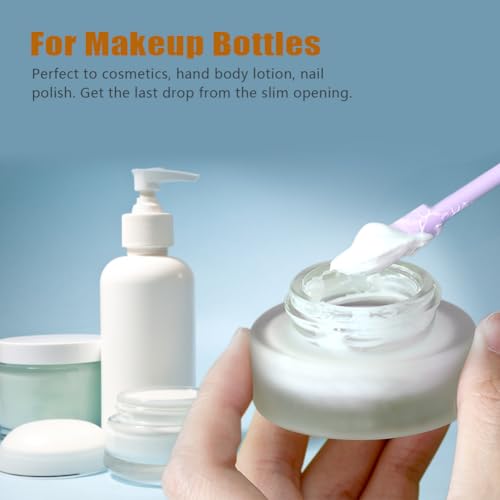 Silicone Spatula Set 6Pcs, Mini Jar Scraper for Makeup & Food | Mini spatulas reach every last drop in jars and bottles, reducing waste for food, cosmetics and personal care products. - color: Purple