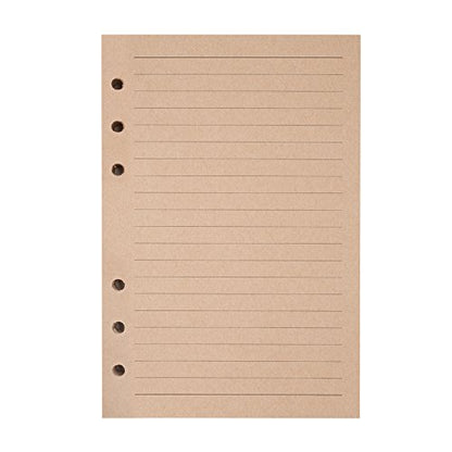 Refills Lined Paper, MALEDEN Refillable A6 Paper for 5x7 Journal Notebook Inserts 200 Lined Pages - color: Kraft, size: A6