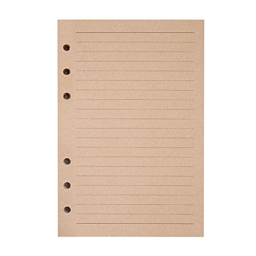 Refills Lined Paper, MALEDEN Refillable A6 Paper for 5x7 Journal Notebook Inserts 200 Lined Pages - color: Kraft, size: A6