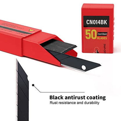 Gomake 9mm Utility Knife Replacement Blades,30 Degree Snap Off Carbon Steel Blades for Retractable Cutting Knives, Hobby, Craft Knife, Box Cutter 100PCS-Black