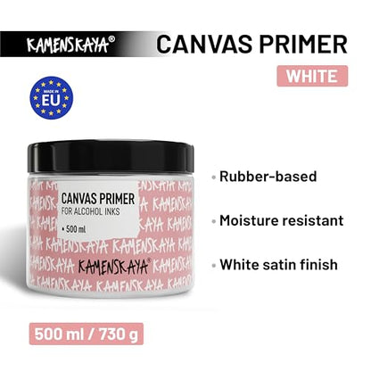 KAMENSKAYA White Acrylic Gesso Primer for Alcohol Ink Painting on Canvases,16.9 fl oz (500 ml) - color: White, size: 16.9 Fl Oz (Pack of 1)