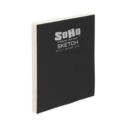 SoHo Urban Artist Open Bound Sketch Pads - Open Coptic Bound Sketch Pads for Drawing, Calligraphy, Any Dry Media, & More! - [White - 8.5x11 - Single] - color: White, size: 8.5x11" - Single