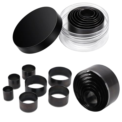 21 Pcs Leather Circle Cutter Tool Set, Circle Punch Tools, 20/25/30/35/40/45/50mm High Carbon Steel Round Hole Punch Set Leather Cutting Dies for Belts Fiber Board DIY Crafts