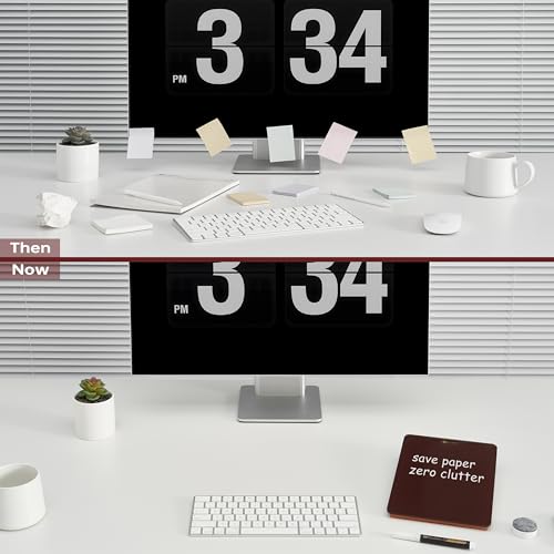 Yeoux Desk Glass Dry Erase Board with Reversible Wood Stand 9.5"x6.7" - color: Cherry-burgundy Red