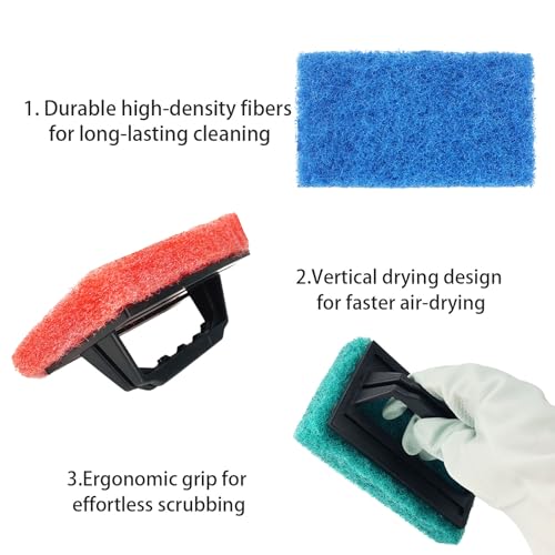4 Pcs Screen Printing Scrub Pad, Screen Print Ink Scraper with Handle,Screen Print Remover, Screen Printing Accessories for Reclaiming Mesh Screen Cleaner