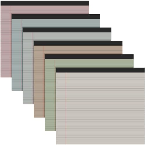 6 Pcs 11" x 9.5" Legal Pads College Ruled Notepad Landscape Notebook Horizontal Lined Notebook 80 Gsm Assorted Colors Paper Pastel Writing Pads for School Office, 40 Sheet (Sweet Color) - color: Sweet Color