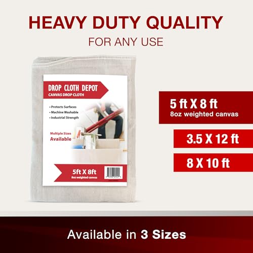 Drop Cloth Depot 8 oz Canvas Safety Drop Cloth - Industrial Strength - 5' x 8' - size: 5' X 8'