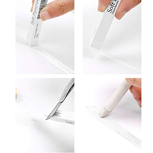 6 Pcs Soft Pastel Drawing Chalk Set Square Sketch Pastel Chalk Painting Sticks Drawing Sketching Pen Art Supplies Artists Beginners Non-Toxic Soft Pastel Stick Crayons for Teachers Professionals - color: white