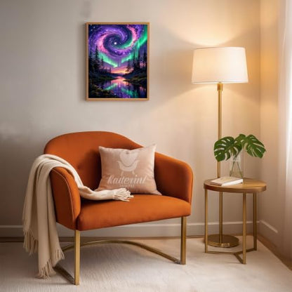 Gemozaic Aurora Paint by Numbers Kit for Adults, Starry Night Sky, 16x20 in - color: MT22906