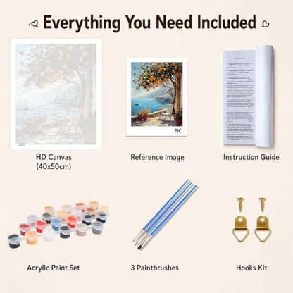 AUKELHJ Paint by Numbers Kit for Adults Beginner, Landscape, 16X20 Inch - color: 02-Landscape