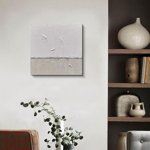 NANKAI Art minimalist style gray and white abstract oil painting - color: NKHB001