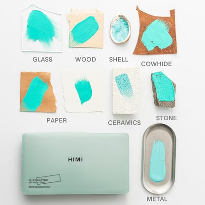 HIMI Twin Cup Jelly Acrylic Paint Set, 36 Colors 12g, High Viscosity, Blendable, Paints on Rocks Crafts Canvas Wood, Fabric, Ceramic & Stone, Art Craft Paints Gifts for Artists Beginners & Painters - color: 36colors