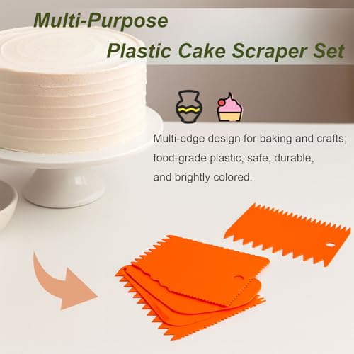 12-Piece Plastic Clay Scraper Set – Serrated Sculpture Knives & Scrapers for Soft Clay, Pottery & Craft Projects (Green/Orange)