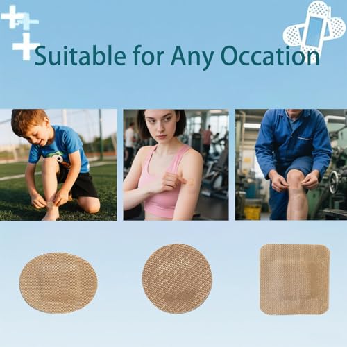 120Pcs Breathable Fabric Small Bandages, Round Oval and Square Flexible Adhesive Strips for Face and Small Wounds Protection Care(Multi-Style) - style: 120 Pieces Multi Style Set