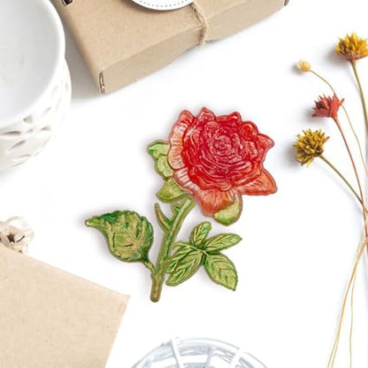 Rose Mold for Polyclay Air Dry Clay Plaster 7x3inch - color: Rose 21-cavity #4949