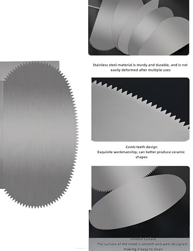 Pavnso Stainless Steel Serrated Edge Clay Scraper，Sculpture， 2Pcs | Steel Pottery Tools, Clay Ribs Serrated Scraper, Clay Sculpture Cutter Scraper, Ceramics Sculpting Tools Kits