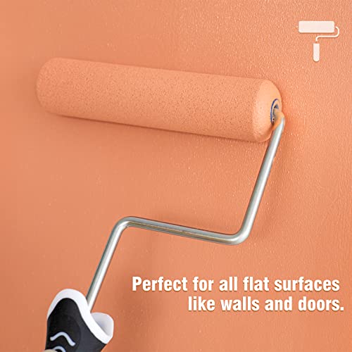 Mister Rui Foam Paint Roller Cover, 6 Inch Sponge Paint Roller Sleeve, Pack of 10, Foam of Premium Quality Can Be Used with Water and Oil Based Paints - color: #. 6" 10 Pcs Double-rounded