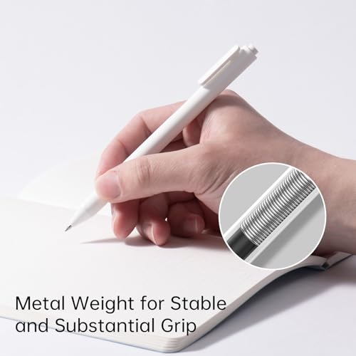 Kaco PURE White Gel Pens 0.7mm Black Ink 10 Count Quick Dry Smooth Writing | Aesthetic School Office Supplies Retractable Pens Low Center of Gravity - color: 0.7mm 10 PCS White